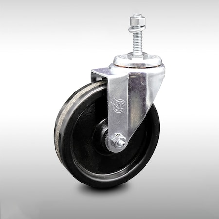Service Caster 5 Inch SS Phenolic Wheel Swivel 10mm Threaded Stem Caster SCC-SSTS20S514-PHS-M1015